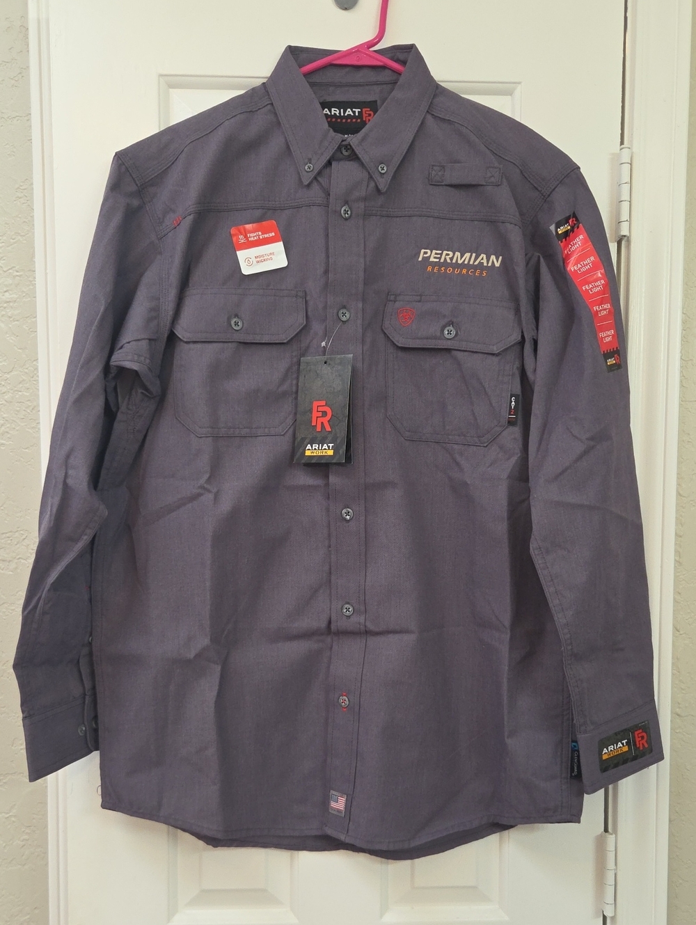 NEW Ariat FR Summer Weight Men’s Work Shirt - Charcoal Gray